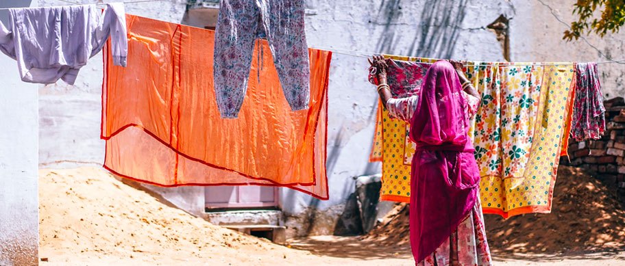 Doing laundry in India